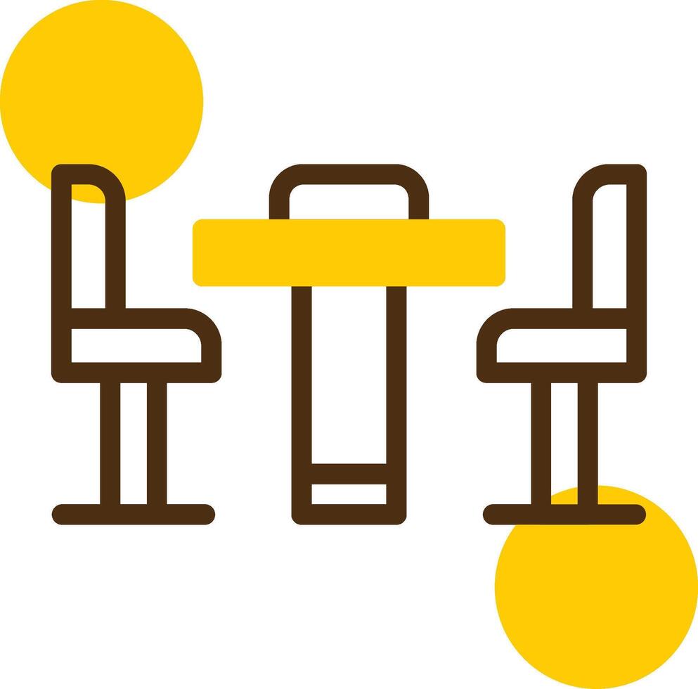 Conference Table Yellow Lieanr Circle Icon vector