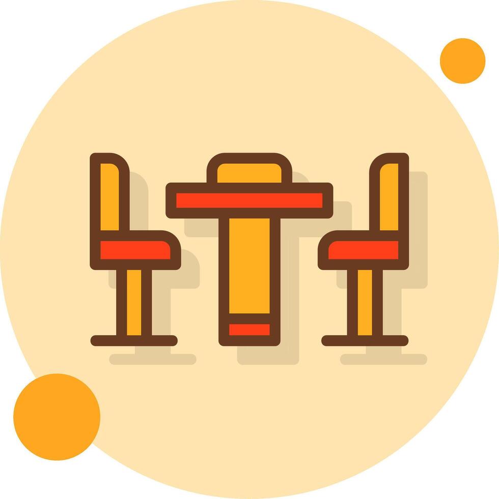 Conference Table Filled Shadow Cirlce Icon vector