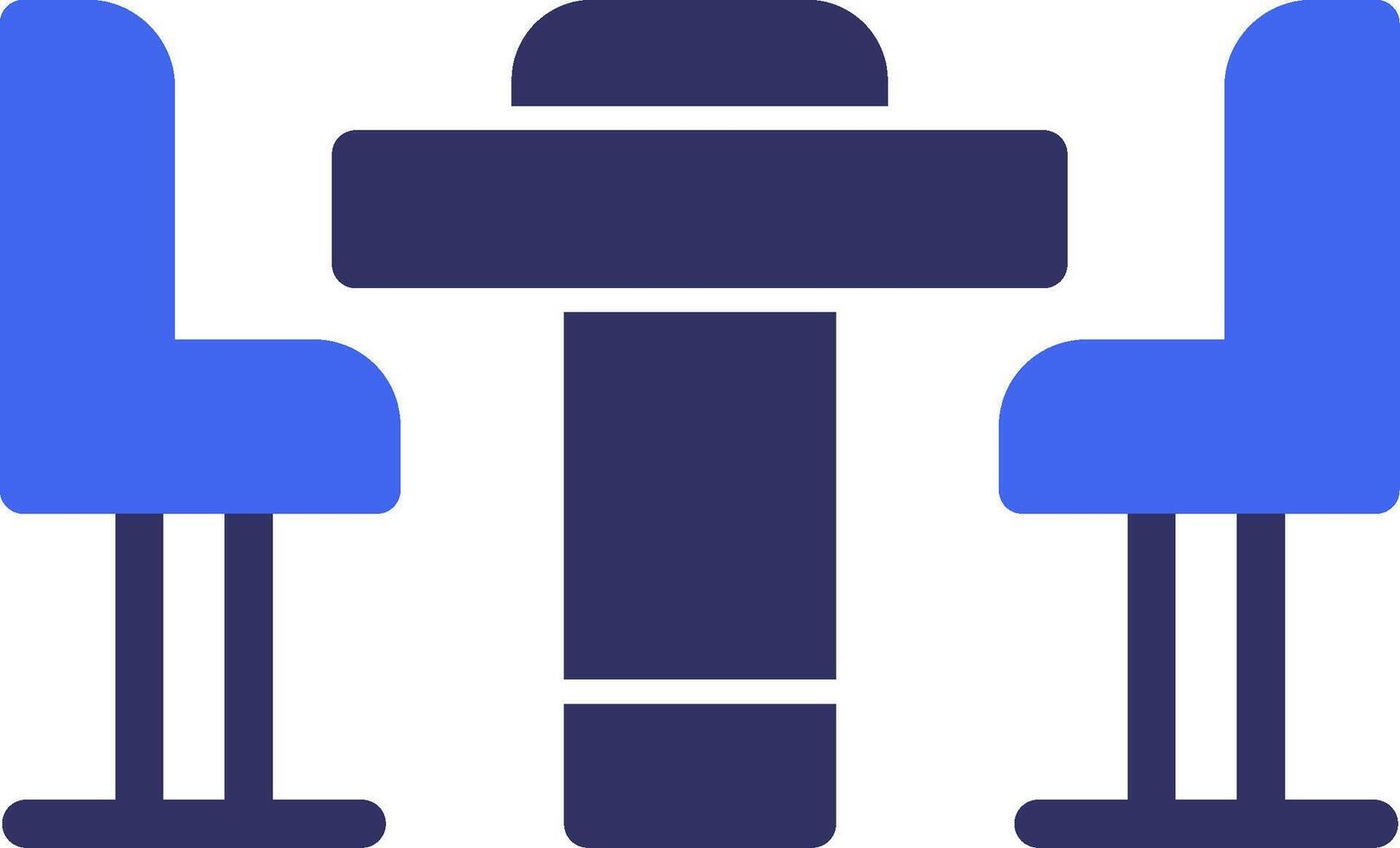 Conference Table Solid Two Color Icon vector