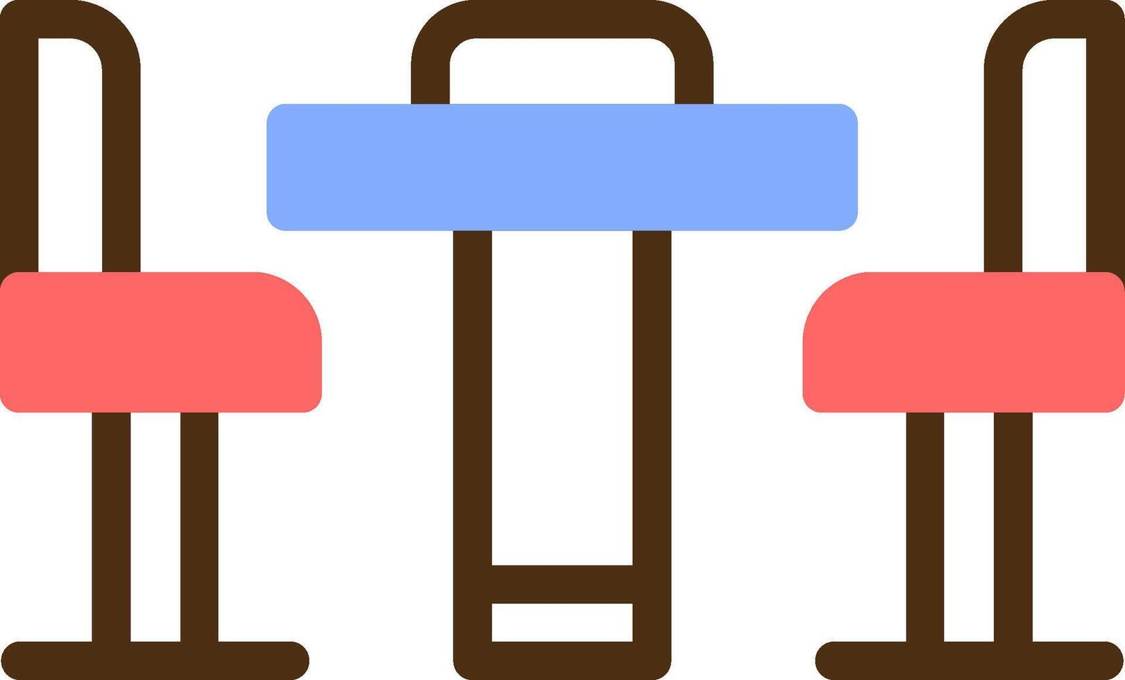 Conference Table Color Filled Icon vector