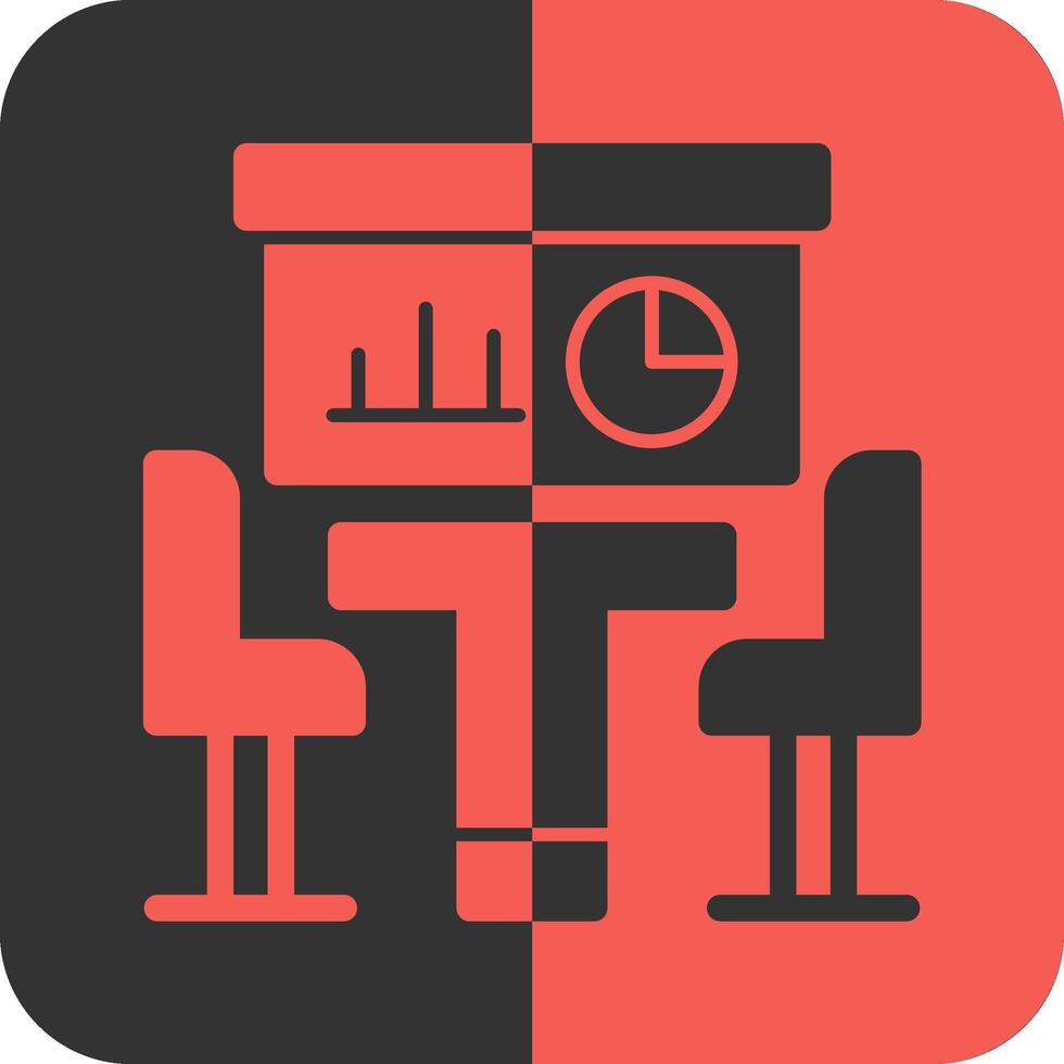 Meeting Room Red Inverse Icon vector