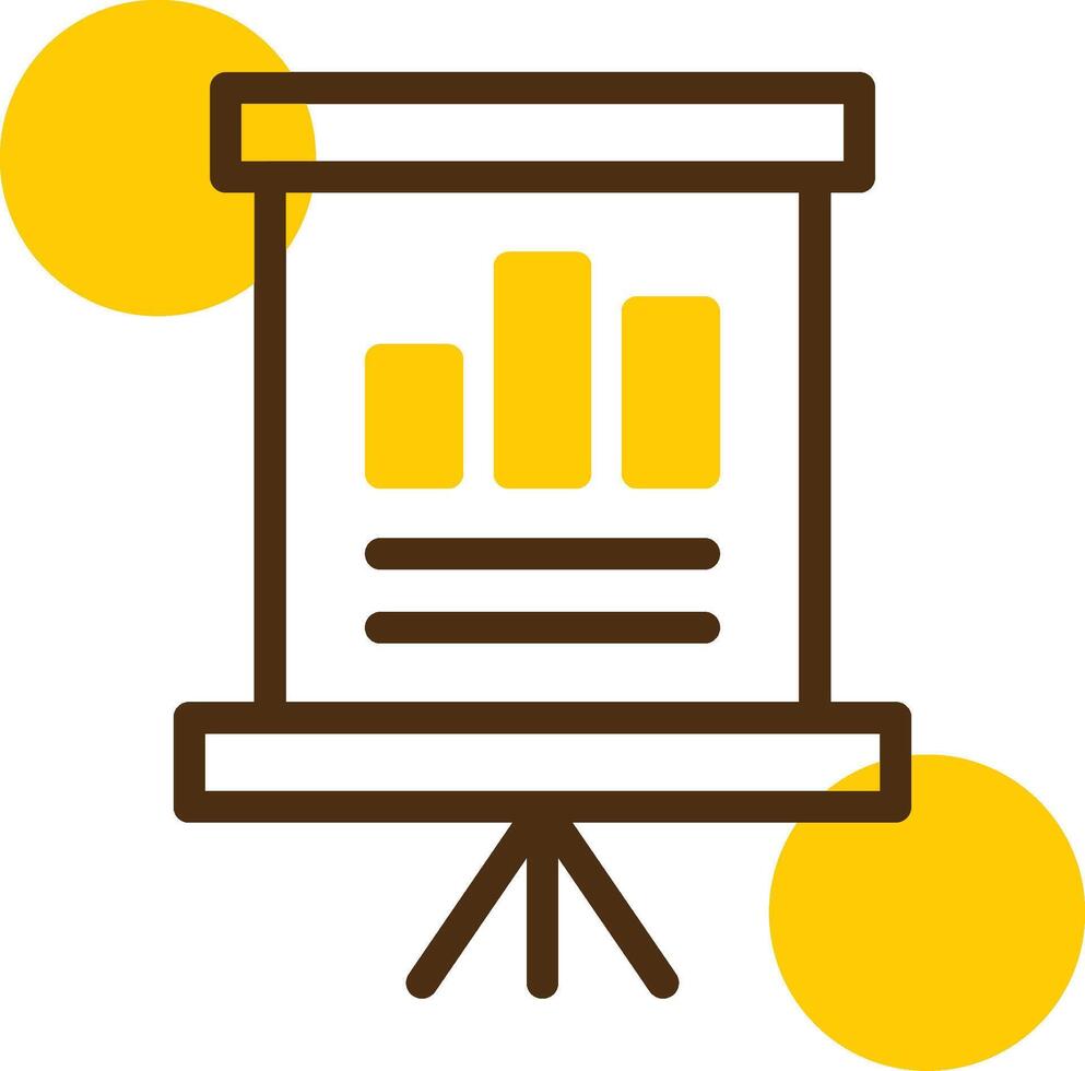 Flip Chart Yellow Lieanr Circle Icon vector