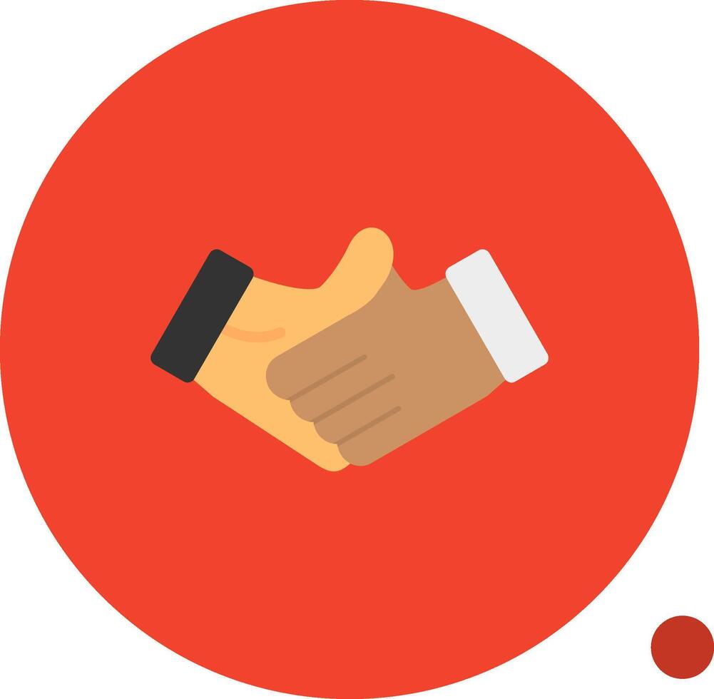 Handshake Flat Shadow Icon vector