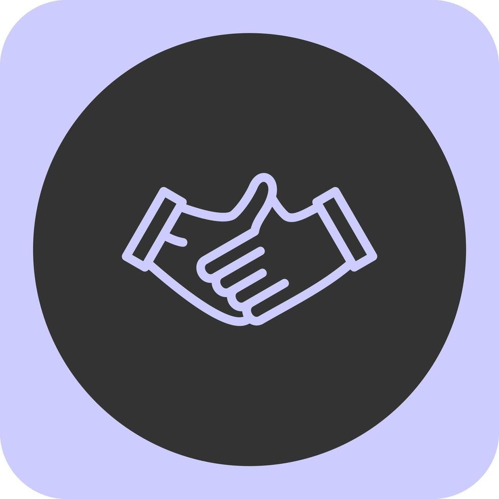 Handshake Linear Round Icon vector