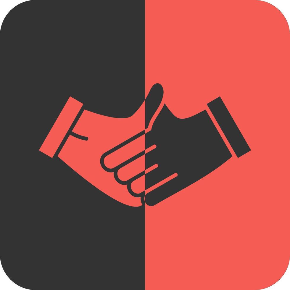 Handshake Red Inverse Icon vector