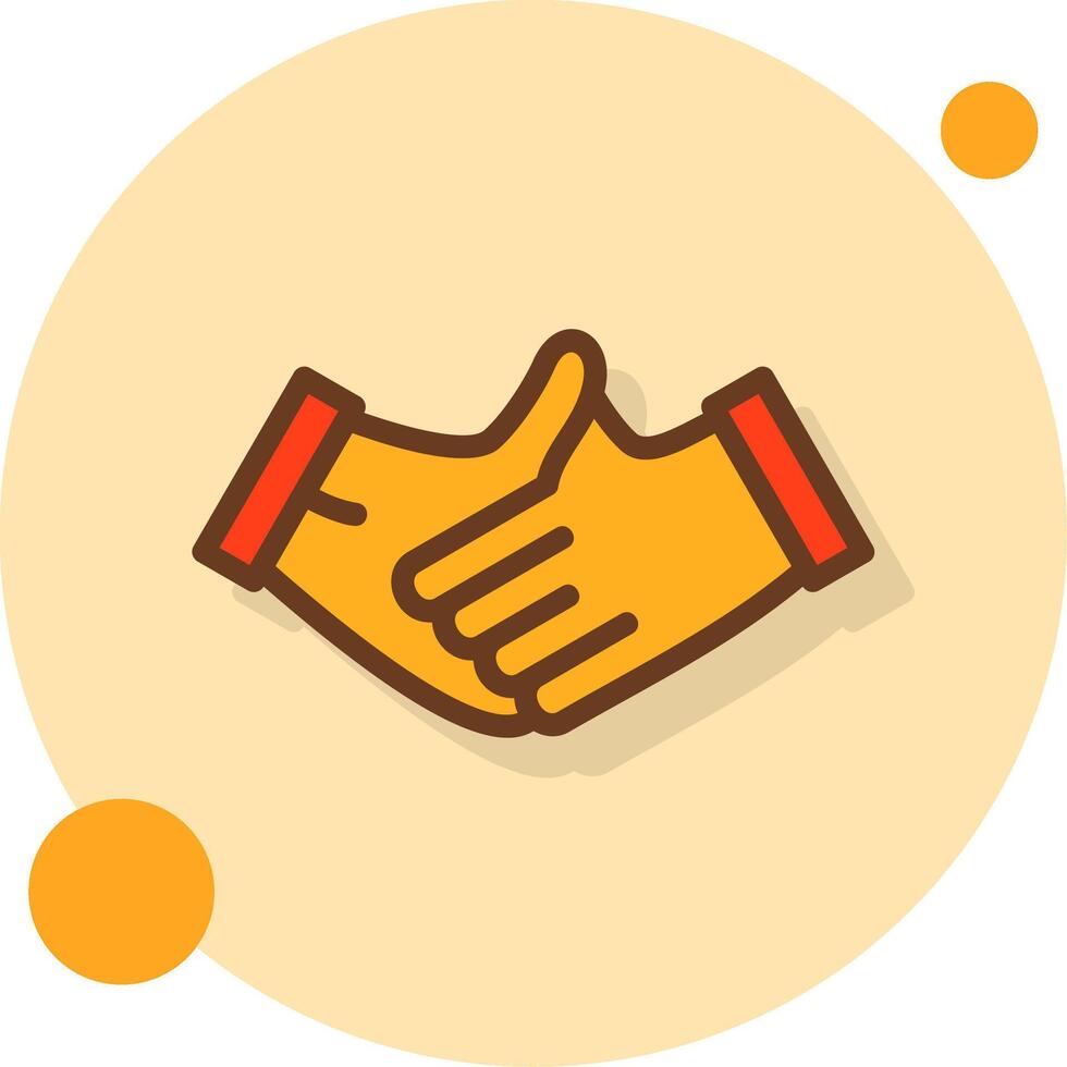 Handshake Filled Shadow Cirlce Icon vector