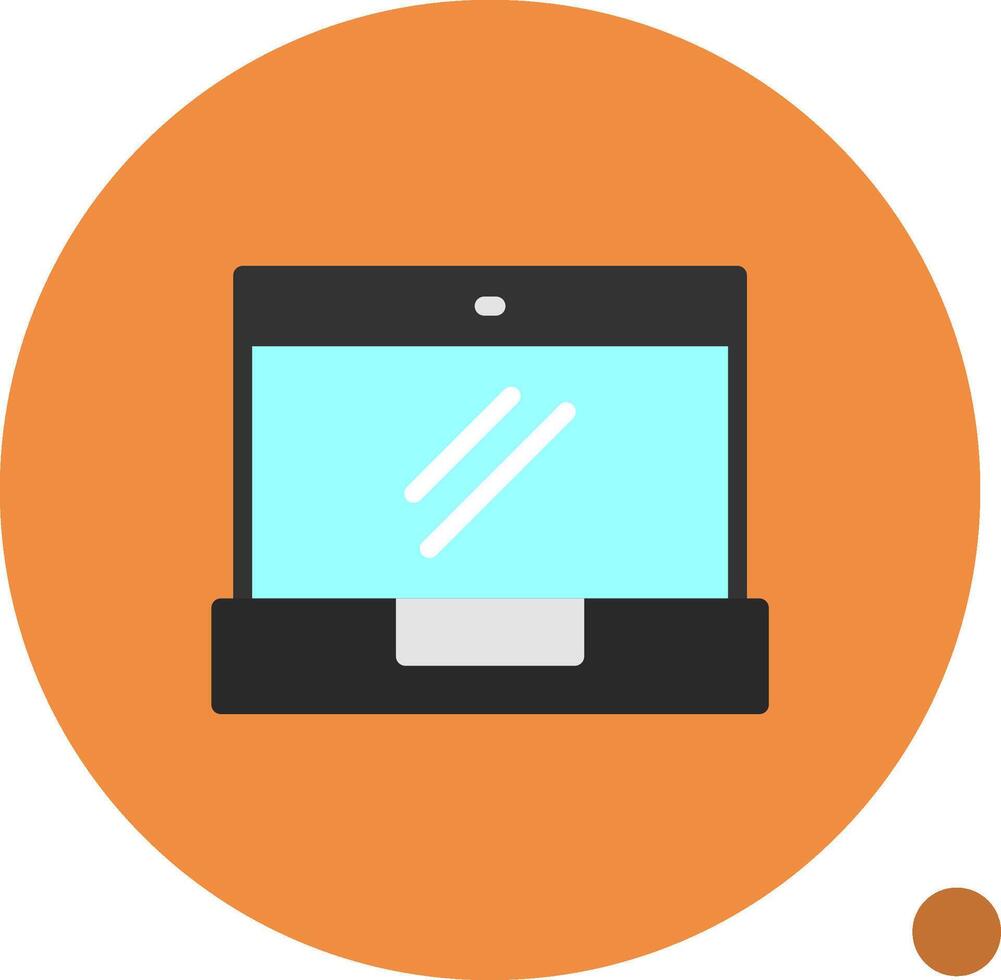 Laptop Flat Shadow Icon vector