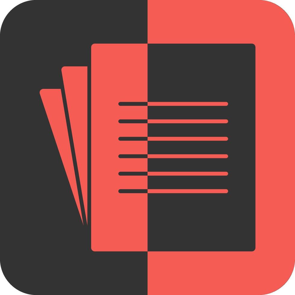 Document Red Inverse Icon vector