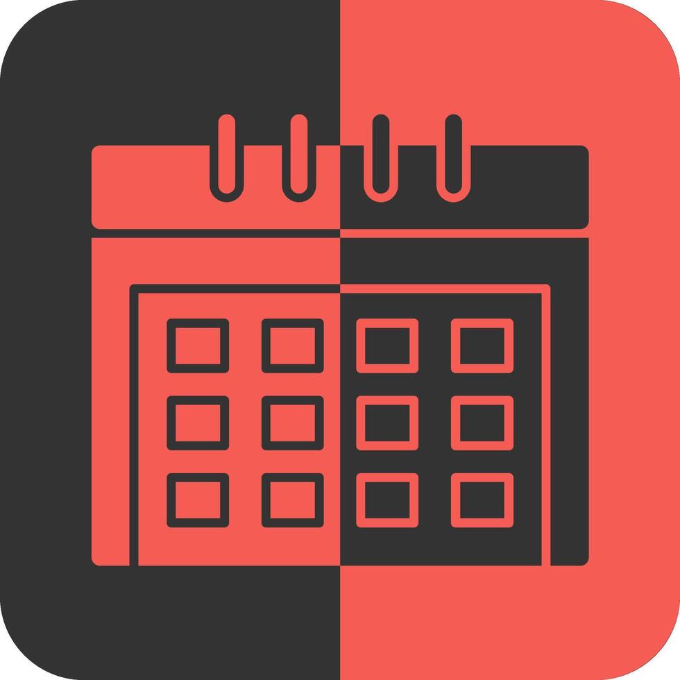 calendario rojo inverso icono vector