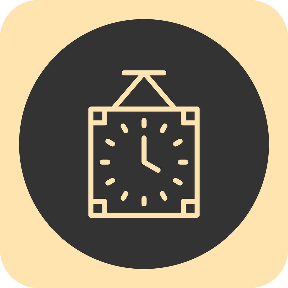 Clock Linear Round Icon vector