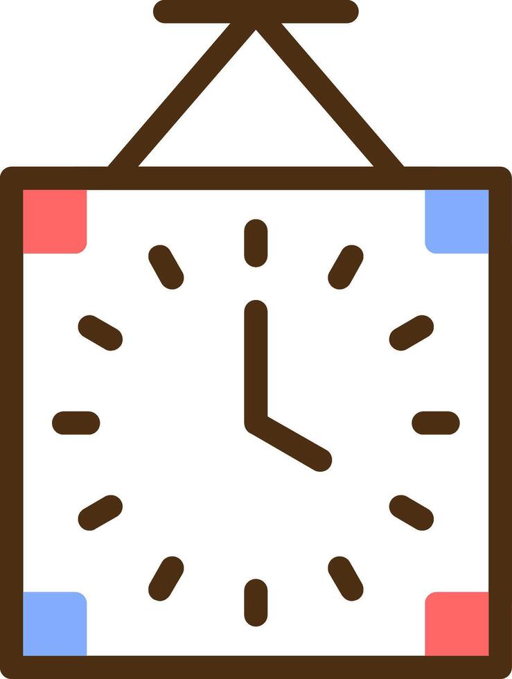 reloj color lleno icono vector