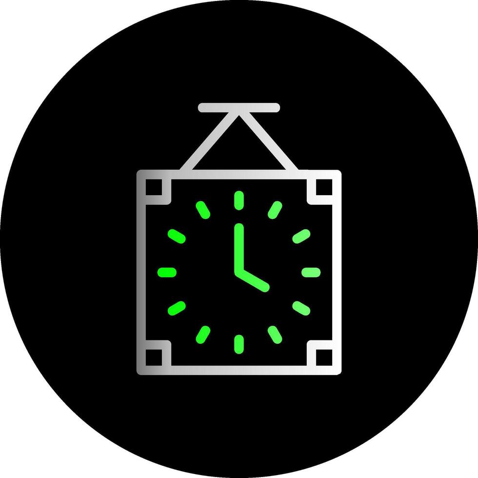 reloj doble degradado circulo icono vector