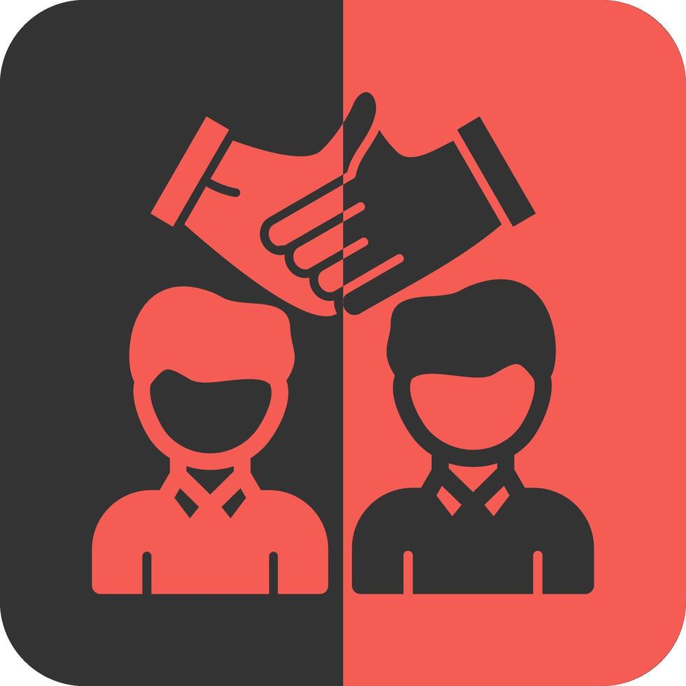 Partnership Red Inverse Icon vector