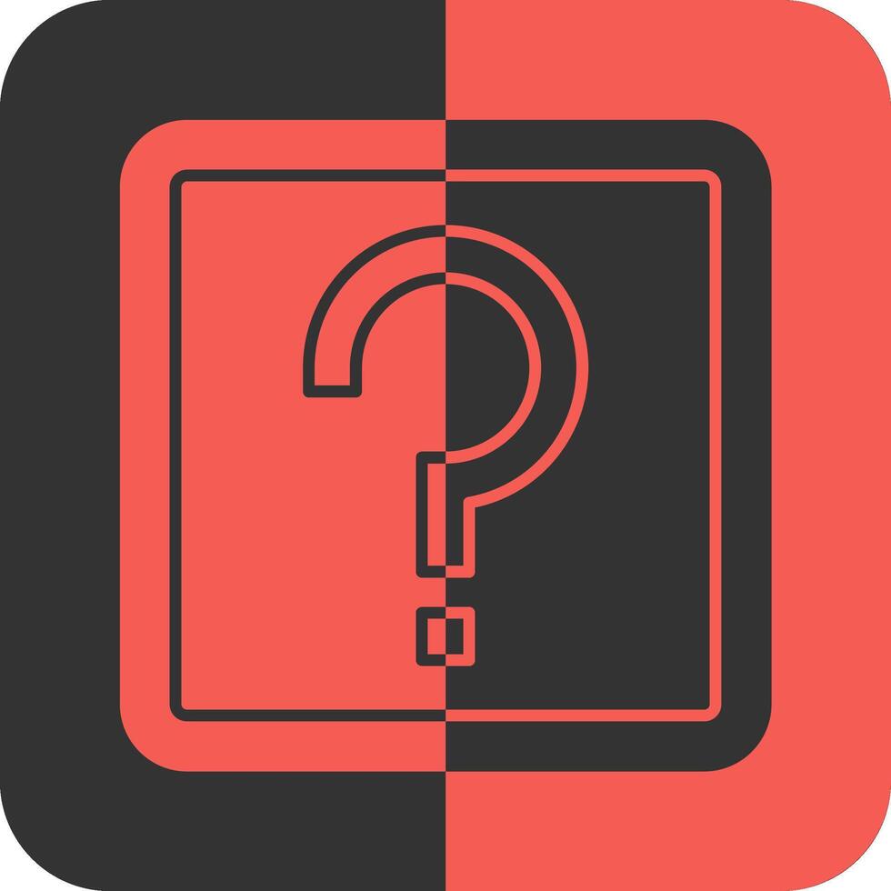 Question Mark Red Inverse Icon vector