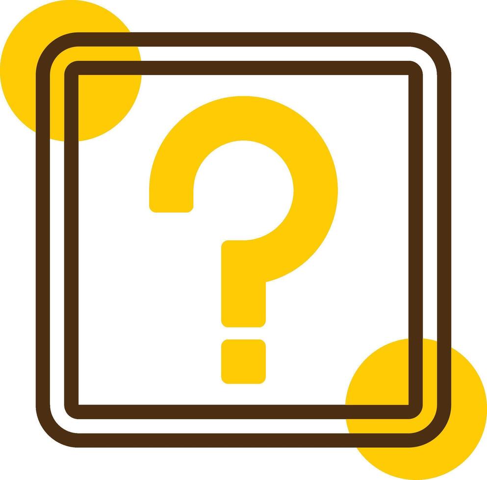 Question Mark Yellow Lieanr Circle Icon vector