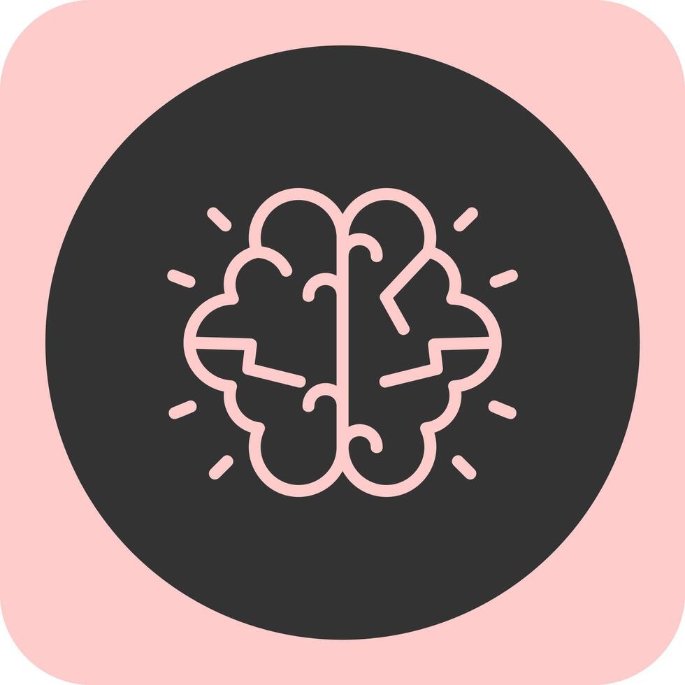 Brainstorming Linear Round Icon vector