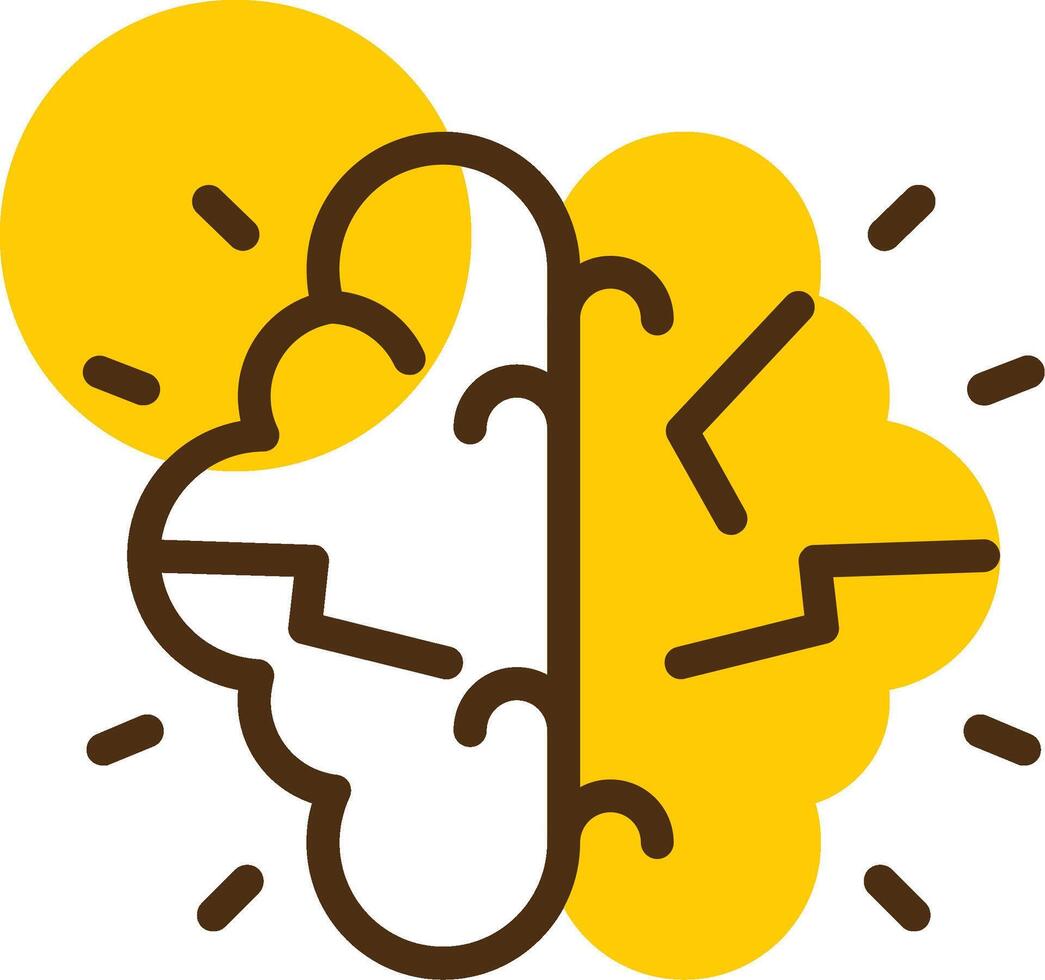 Brainstorming Yellow Lieanr Circle Icon vector