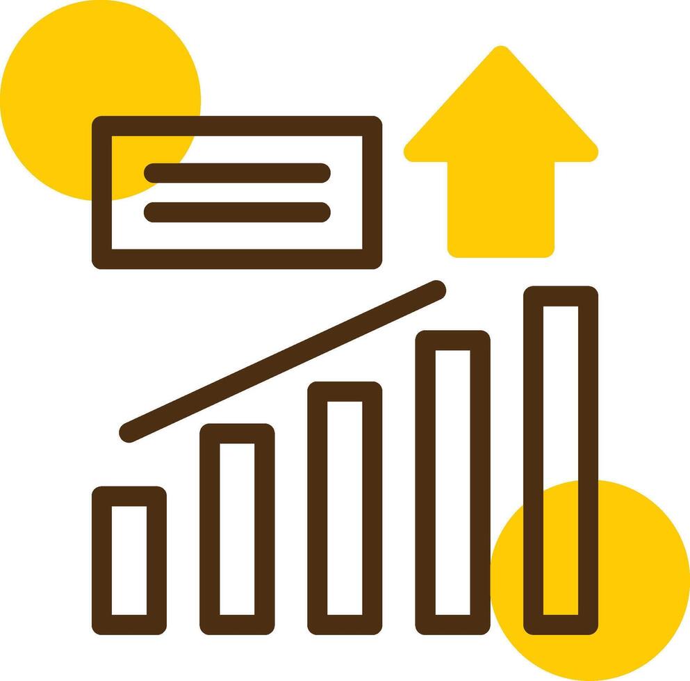 Growth Yellow Lieanr Circle Icon vector