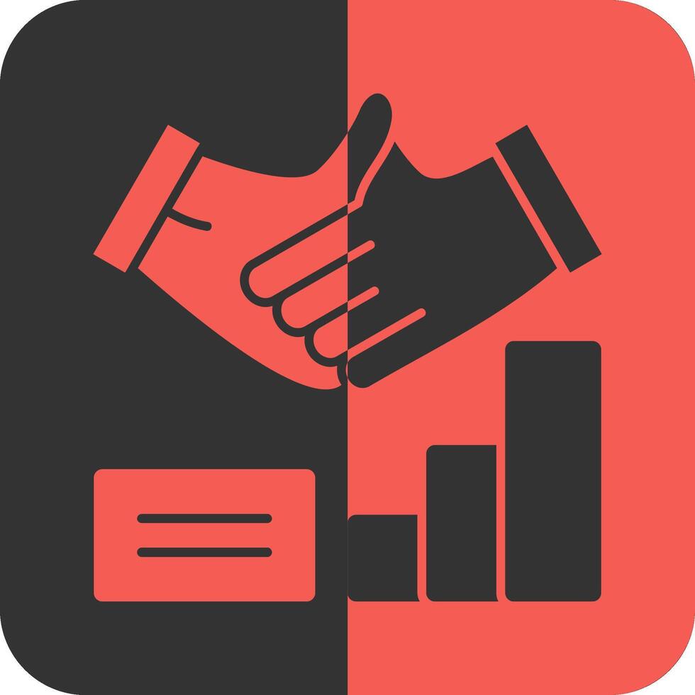 Handshake Red Inverse Icon vector