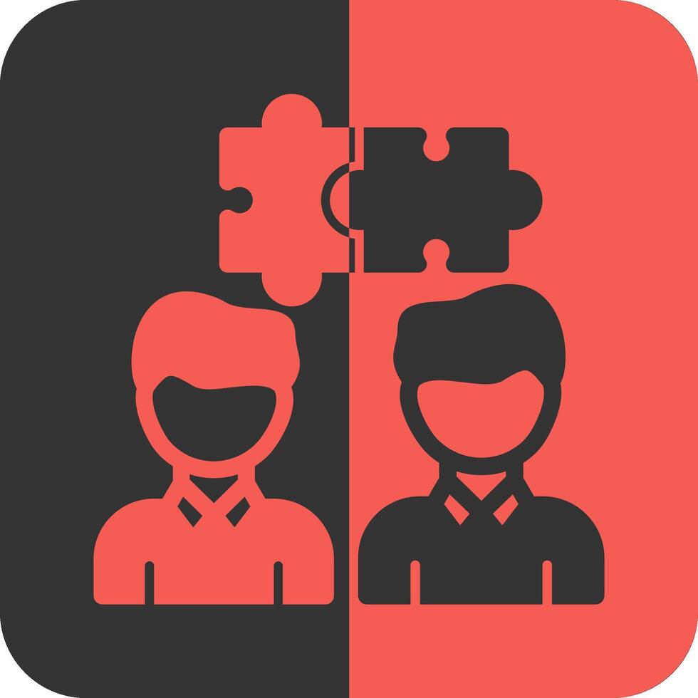 Team Building Red Inverse Icon vector