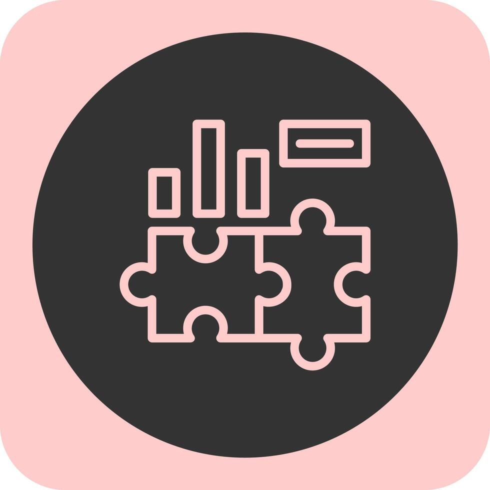 Puzzle Linear Round Icon vector