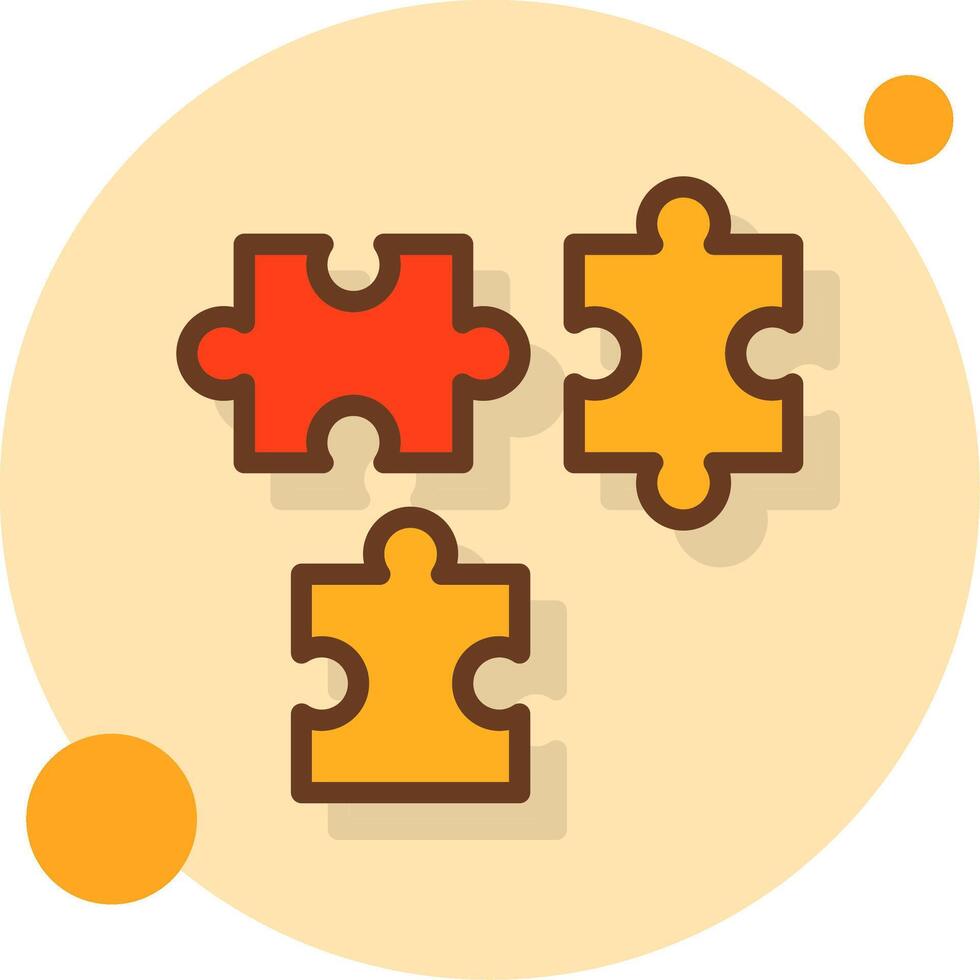 Jigsaw Filled Shadow Cirlce Icon vector