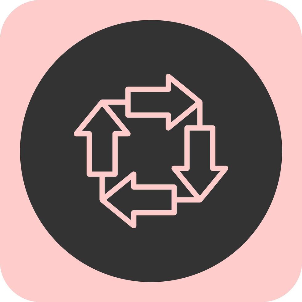 Counter Clockwise Arrows Linear Round Icon vector