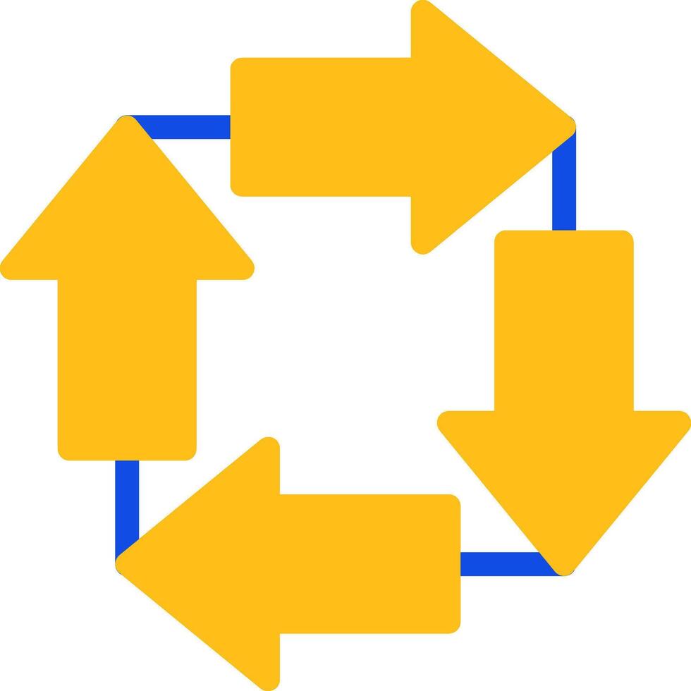 Counter Clockwise Arrows Flat Two color Icon vector