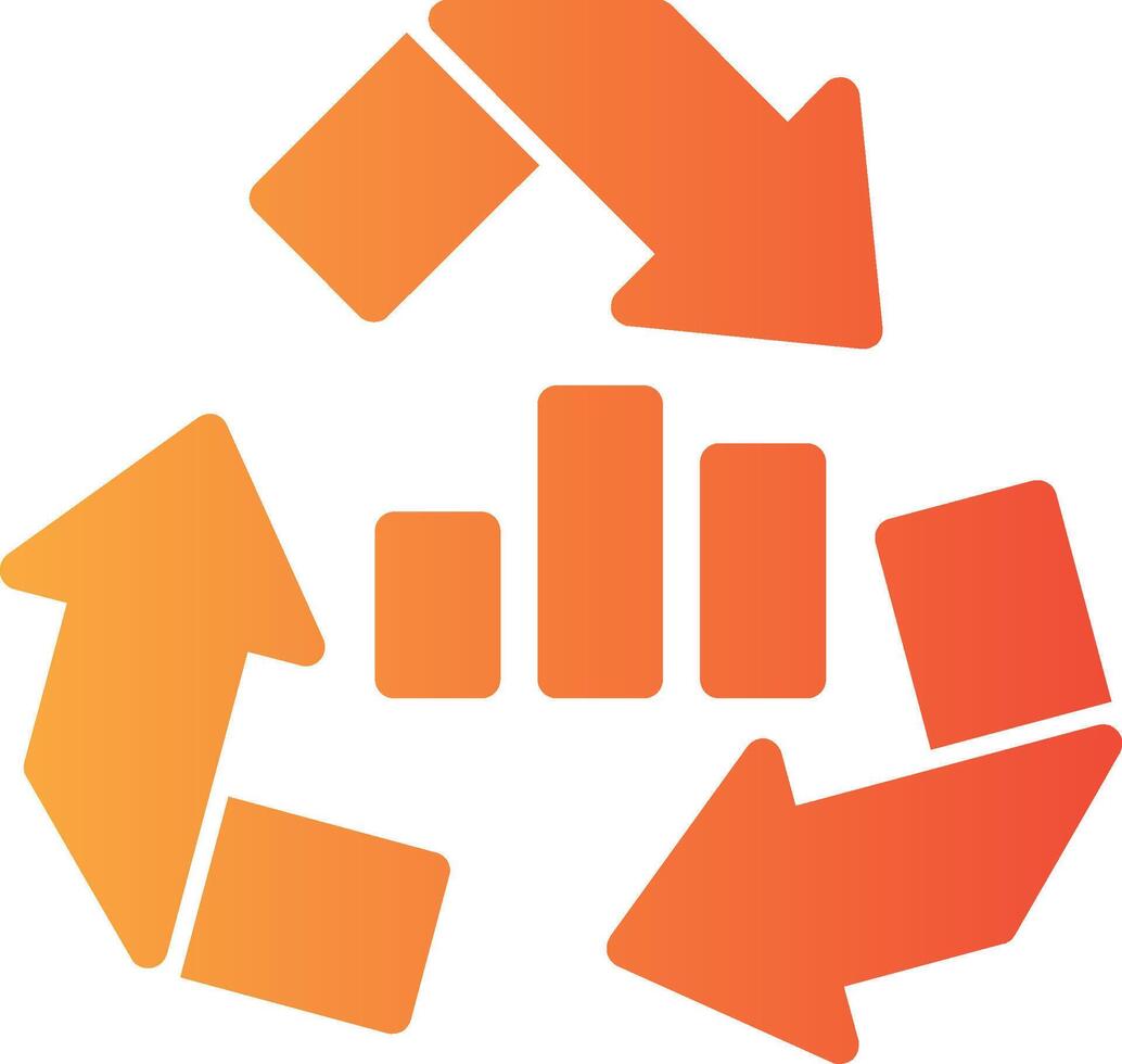 Recycling Arrows Solid Multi Gradient Icon vector