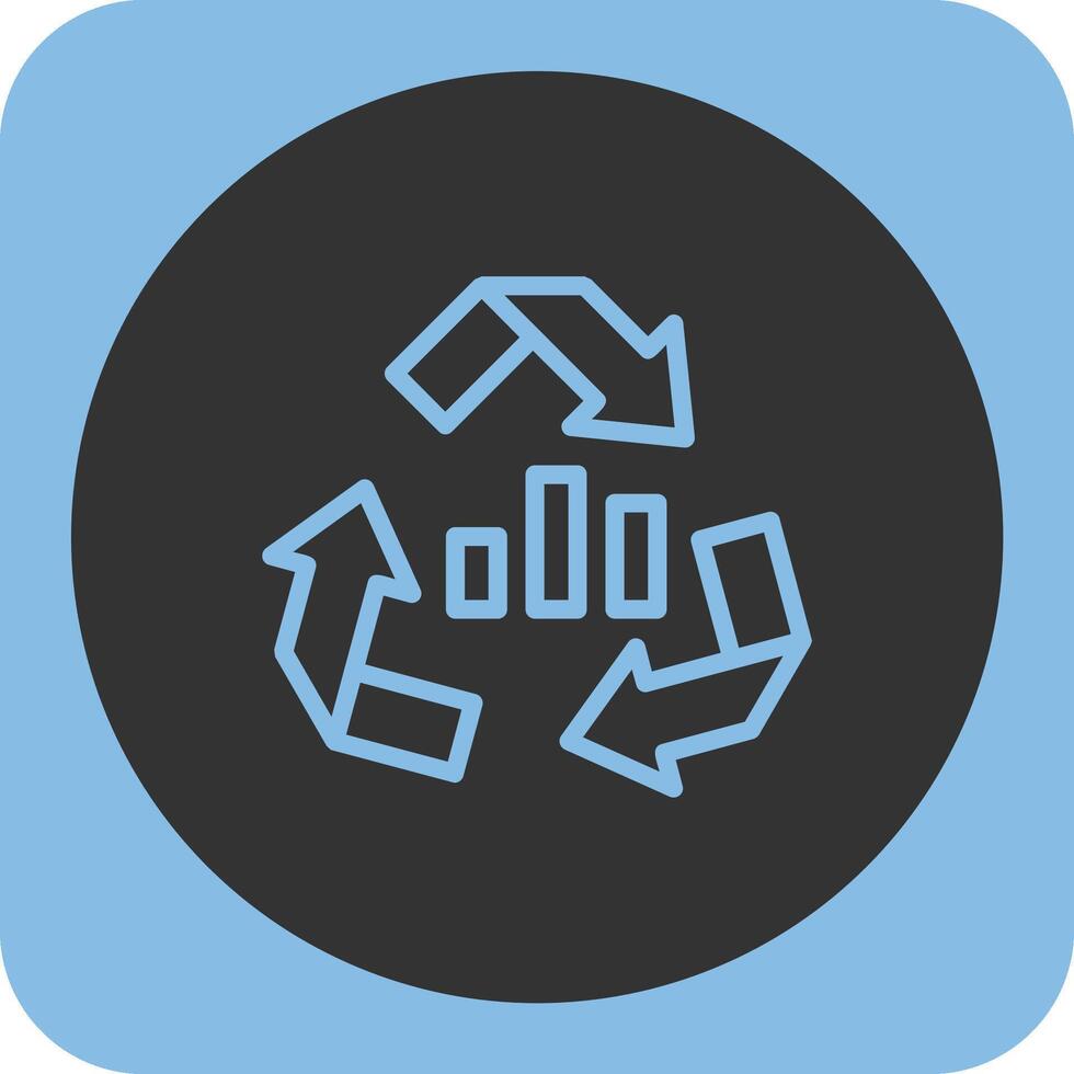Recycling Arrows Linear Round Icon vector