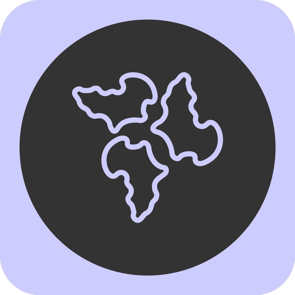 World Map Linear Round Icon vector