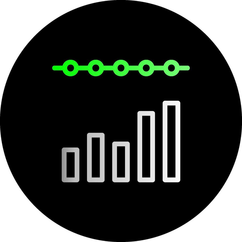 Bar Chart Dual Gradient Circle Icon vector