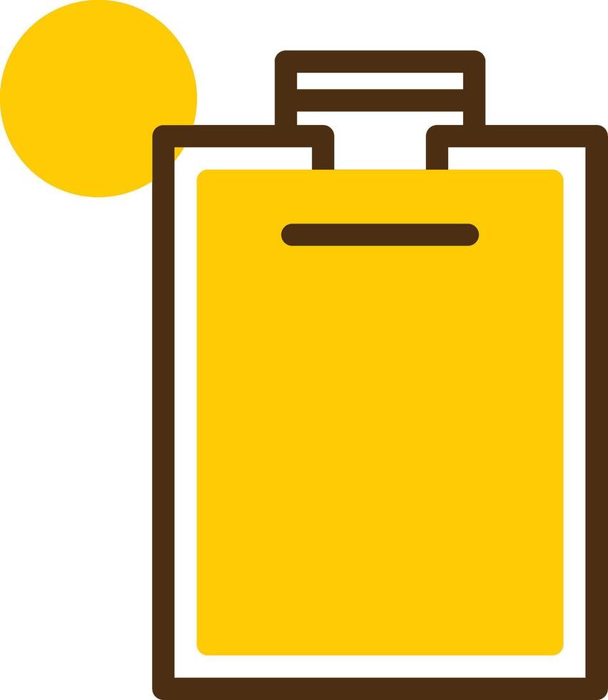 Clipboard Yellow Lieanr Circle Icon vector