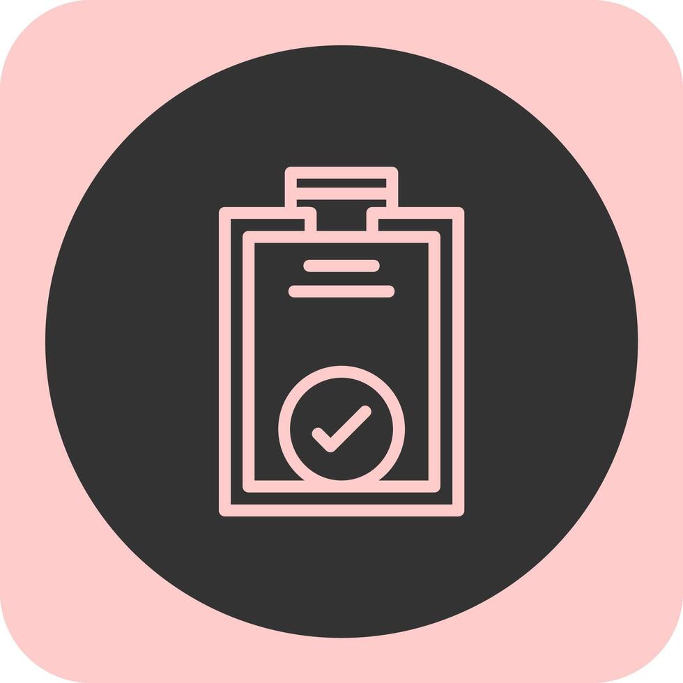 Clipboard with Tick Linear Round Icon vector
