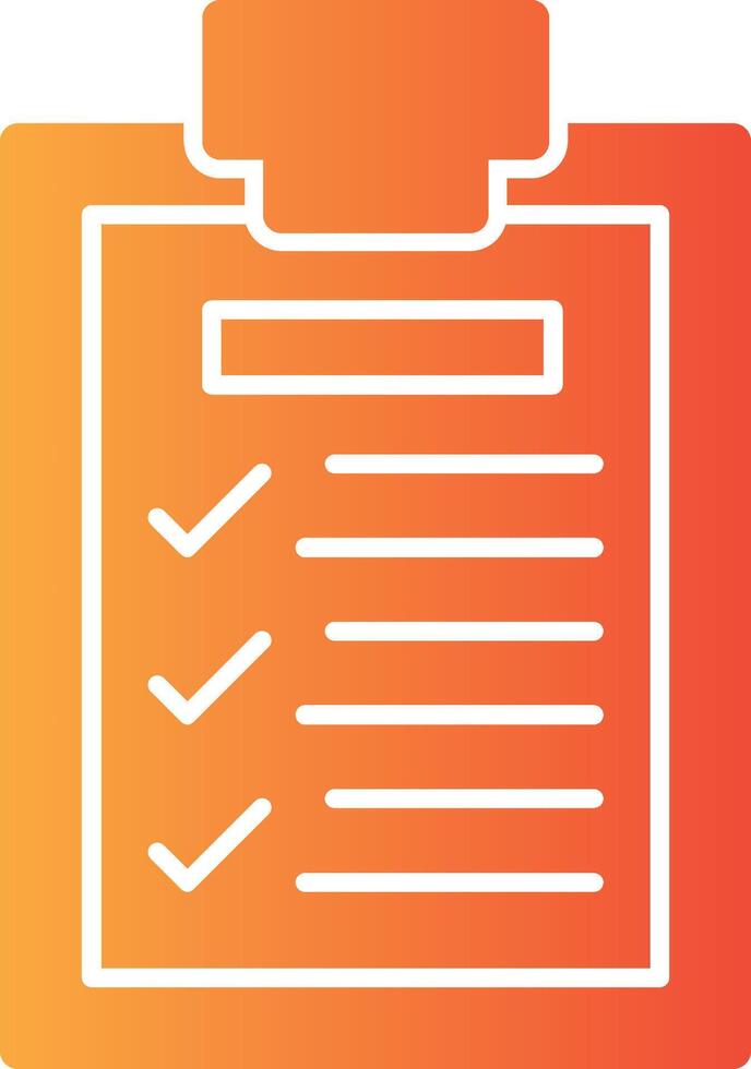Clipboard with Checklist Solid Multi Gradient Icon vector