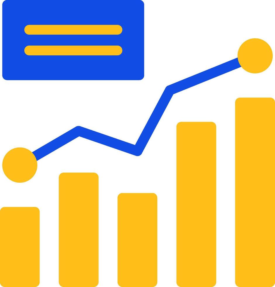 Bar Graph Flat Two color Icon vector
