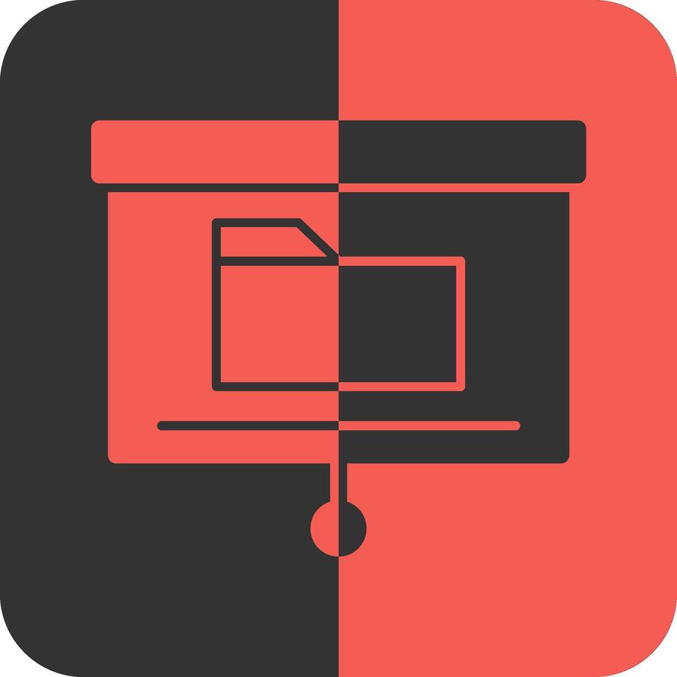 Presentation Folder Red Inverse Icon vector