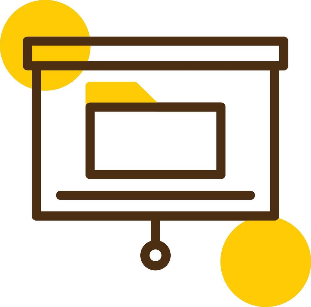 Presentation Folder Yellow Lieanr Circle Icon vector