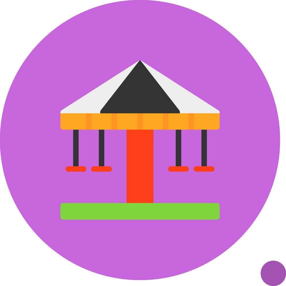 Merry-Go-Round Flat Shadow Icon vector