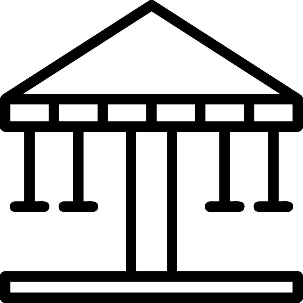Merry-Go-Round Line Icon vector