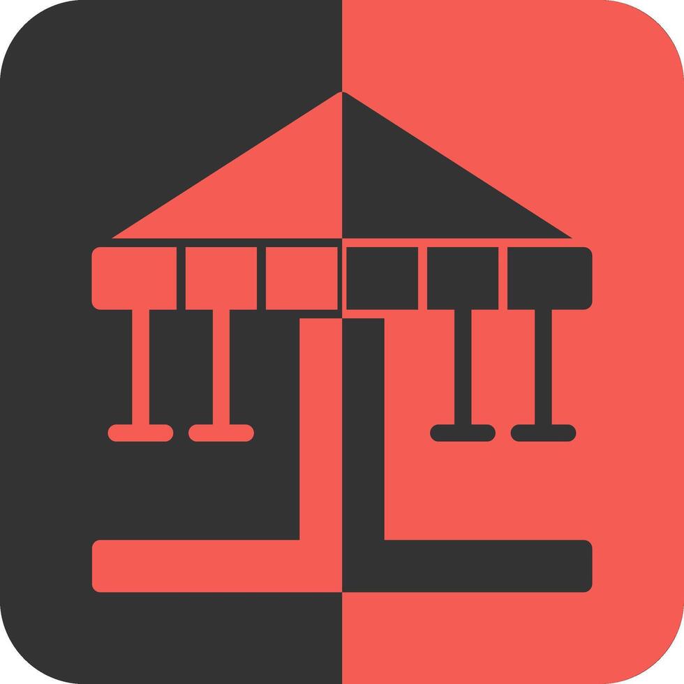 Merry-Go-Round Red Inverse Icon vector