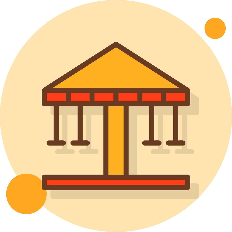 Merry-Go-Round Filled Shadow Cirlce Icon vector