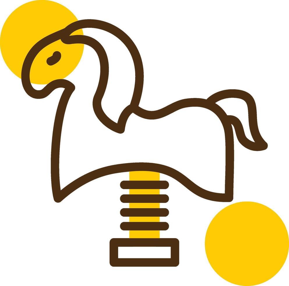 Spring Rider Yellow Lieanr Circle Icon vector