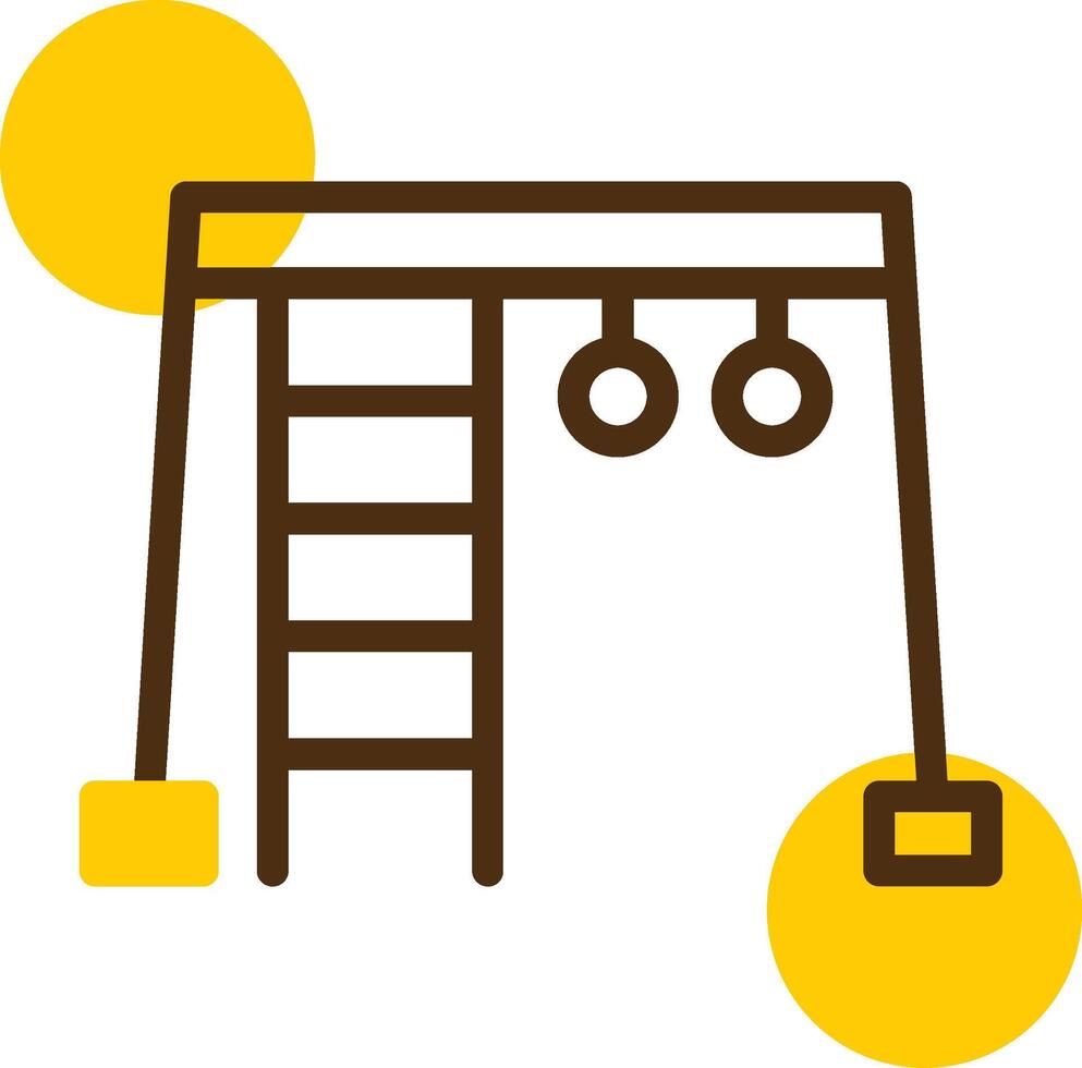 Jungle Gym Yellow Lieanr Circle Icon vector