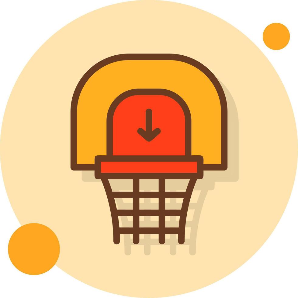 baloncesto aro lleno sombra cirlce icono vector