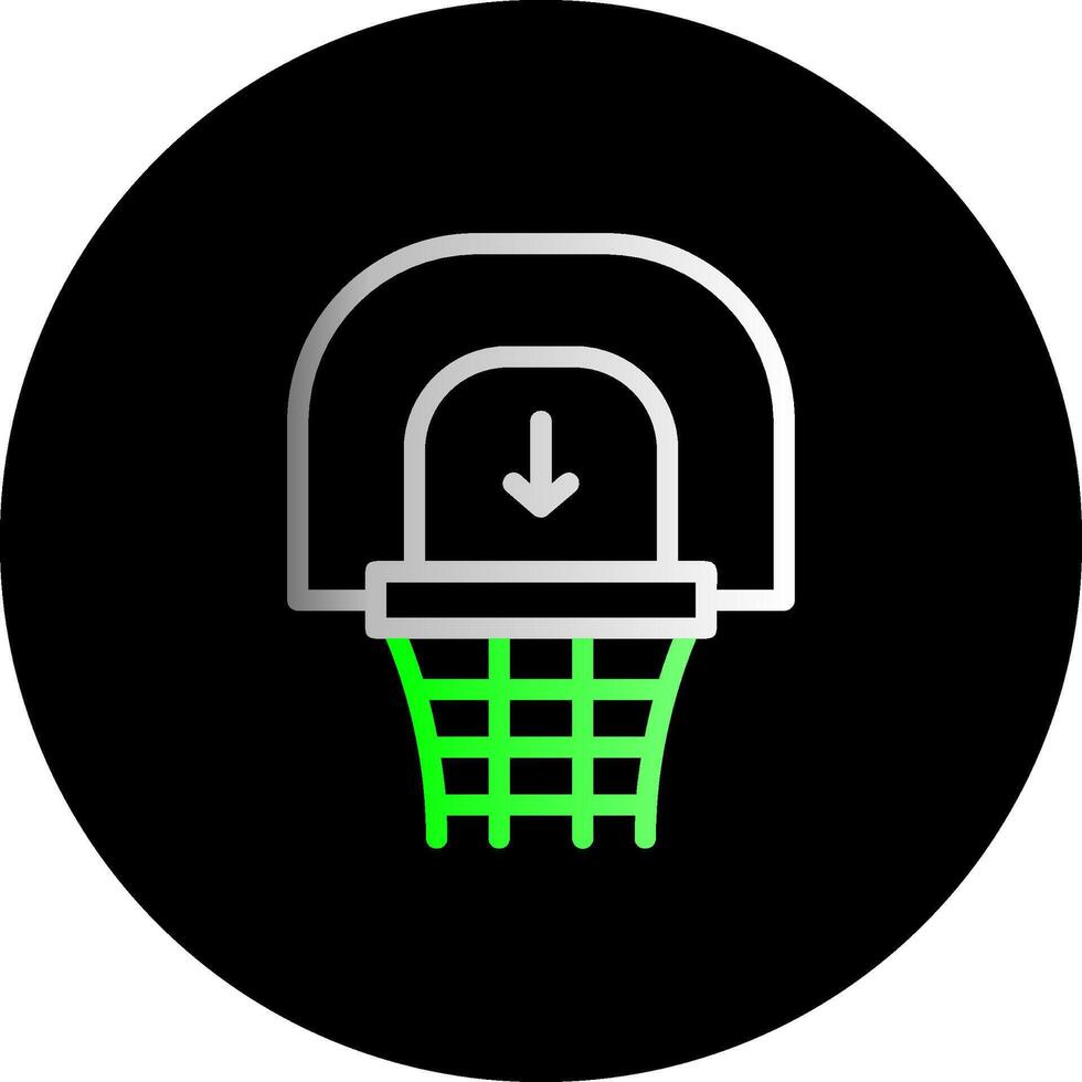 baloncesto aro doble degradado circulo icono vector