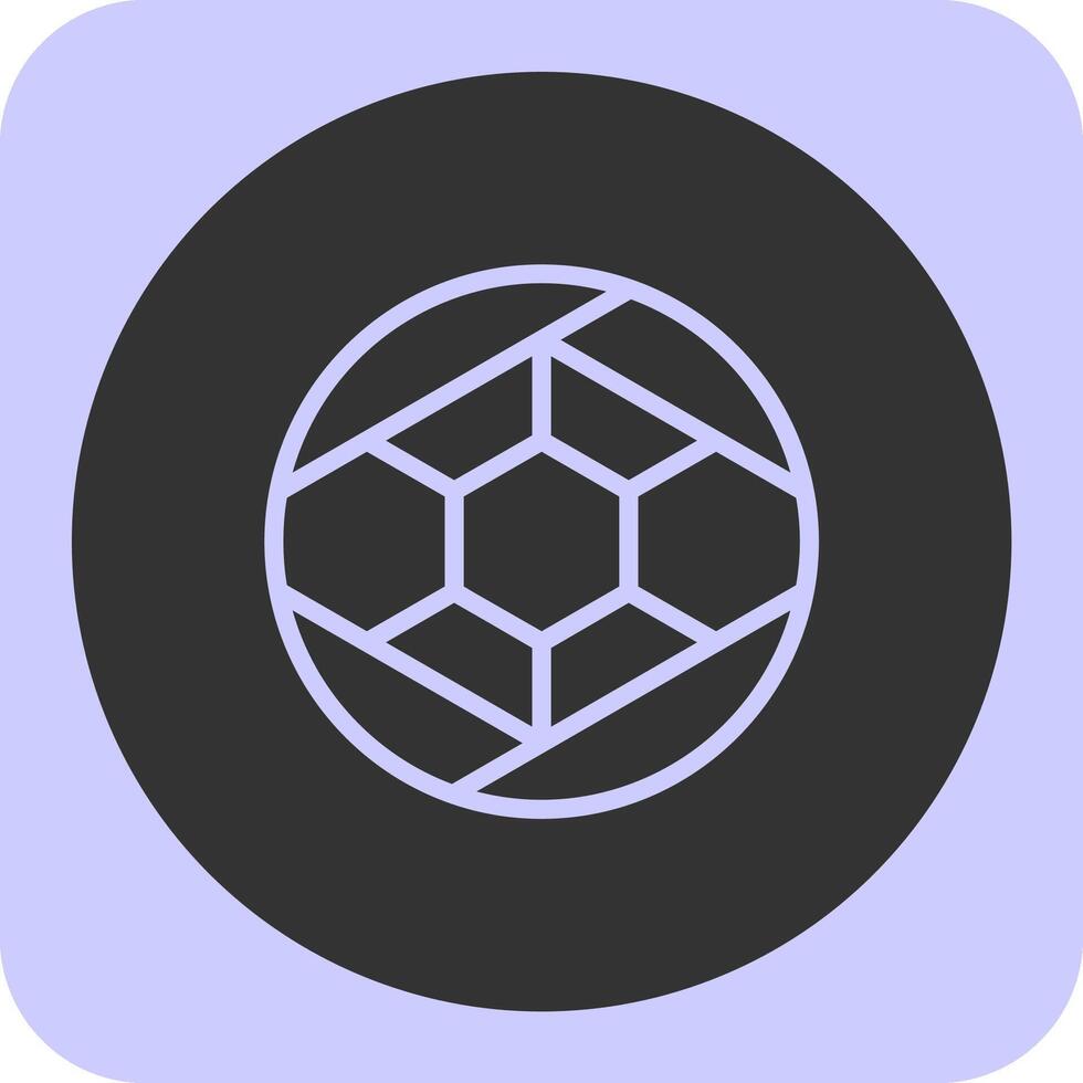 Football Linear Round Icon vector