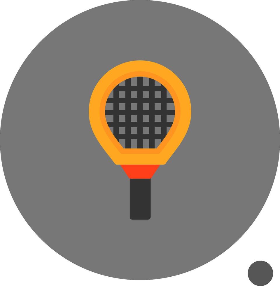 tenis raqueta plano sombra icono vector
