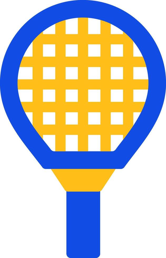 tenis raqueta plano dos color icono vector