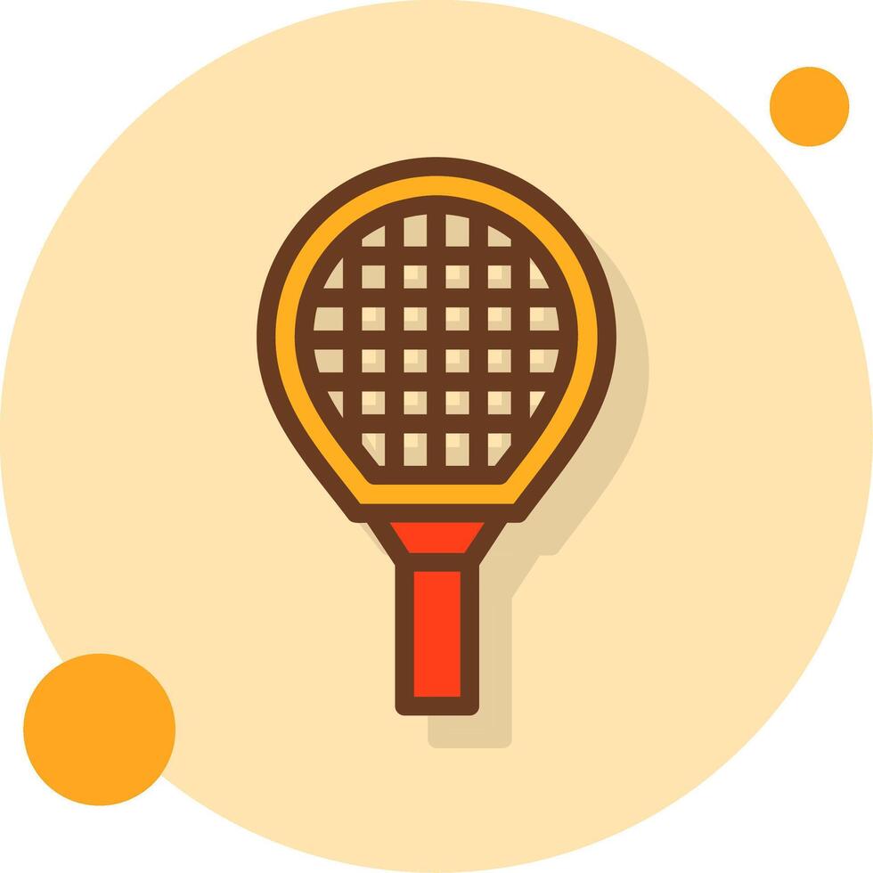 Tennis Racket Filled Shadow Cirlce Icon vector